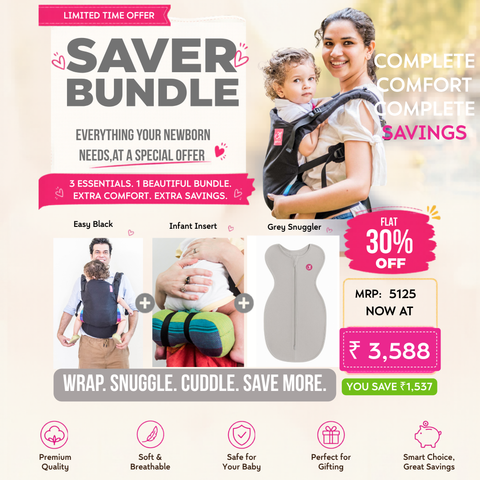 Image of Anmol Easy Black + Infant Insert + Grey Snuggler