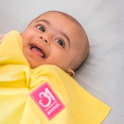 Image of Anmol Yellow Full Stretch Hybrid Wrap + Yellow Snuggler + Yellow Blanket