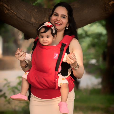 Image of Deep Red Flexy + Red Lumber Support & Droolers + Red Snuggler + Hridya Blanket