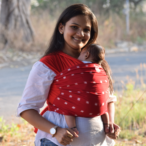 Image of Double Ikat Square Red & White Hybrid Wrap