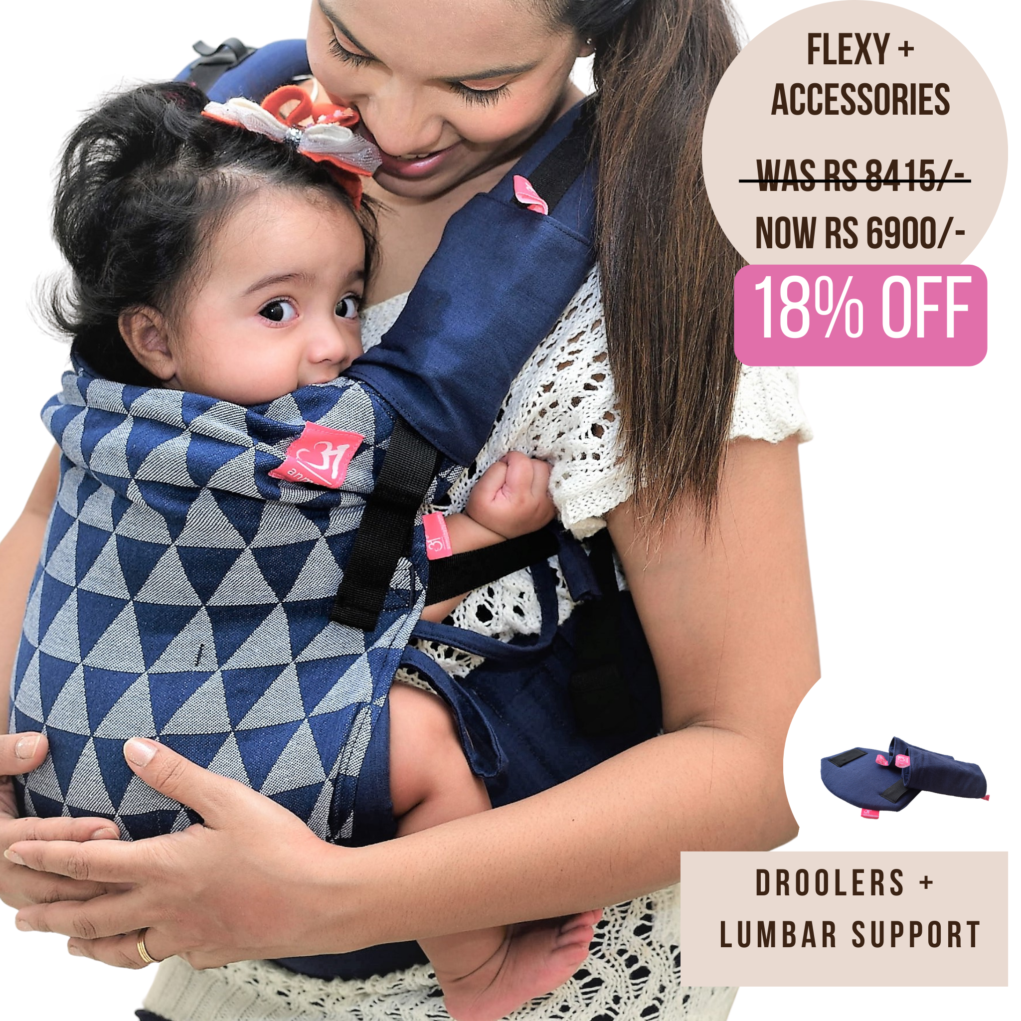 Shamsher Navy Blue Flexy+Lumbar Support+Droolers