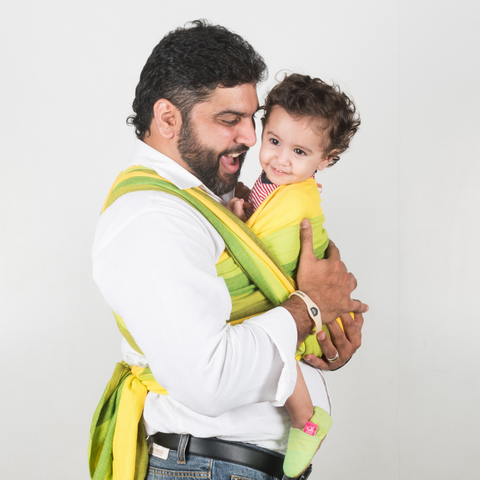 Image of Radha Gold Weft Handwoven Baby Wrap - Anmol Baby Carriers