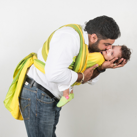 Image of Radha Gold Weft Handwoven Baby Wrap - Anmol Baby Carriers