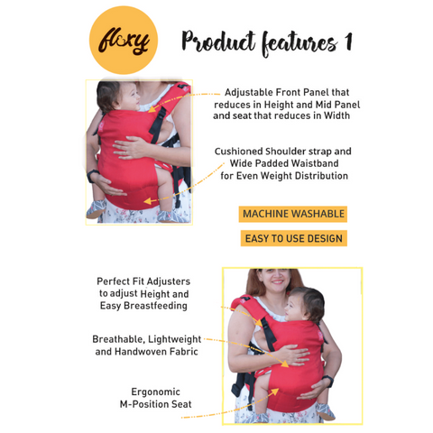 Image of Deep Red Flexy - Anmol Baby Carriers