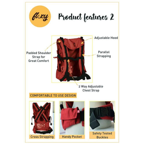 Image of Deep Red Flexy - Anmol Baby Carriers