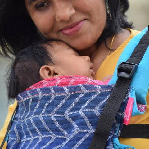 Image of Sanskriti Turquoise Blue Flexy+Lumbar Support+Droolers - Anmol Baby Carriers