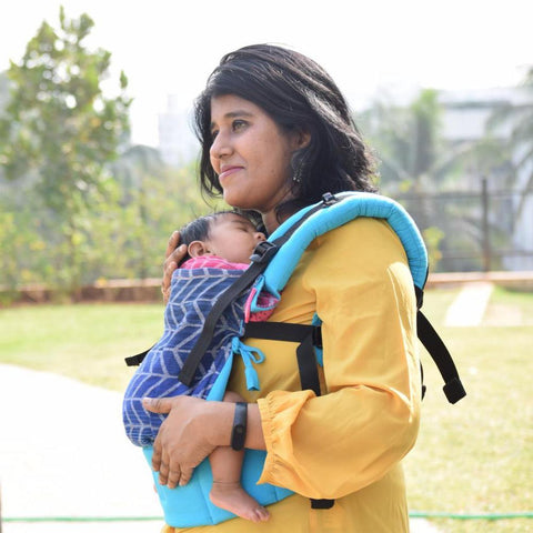 Image of Sanskriti Turquoise Blue Flexy+Lumbar Support+Droolers - Anmol Baby Carriers
