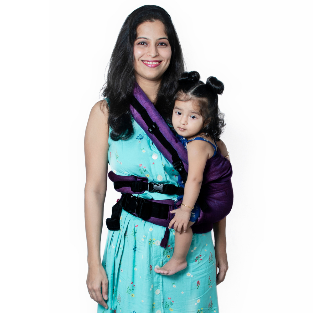 Purple Flexy+Lumbar Support+Droolers - Anmol Baby Carriers