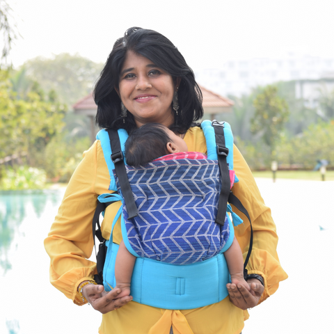 Image of Sanskriti Turquoise Blue Flexy+Lumbar Support+Droolers - Anmol Baby Carriers