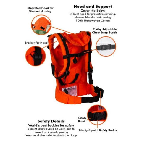 Image of Rickshaw Warm Orange Semi WCSSC - Anmol Baby Carriers