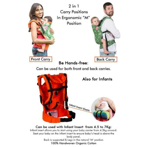 Image of Rickshaw Warm Orange Semi WCSSC - Anmol Baby Carriers