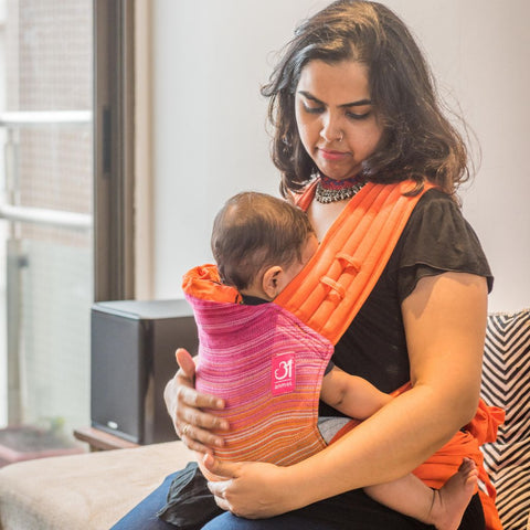 Image of Rickshaw Videh Orange Meh Dai Reversible - Anmol Baby Carriers