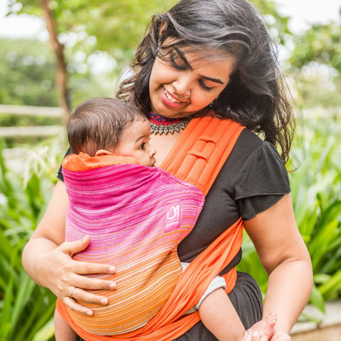 Image of Rickshaw Videh Orange Meh Dai Reversible - Anmol Baby Carriers