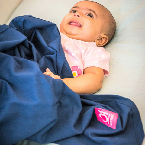 Image of Navy Blue Blanket (Plain weave) - Anmol Baby Carriers