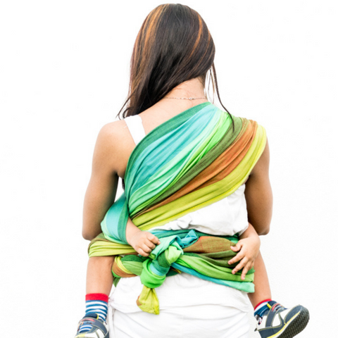 Image of Reyansh Green Weft Handwoven Baby Wrap - Anmol Baby Carriers