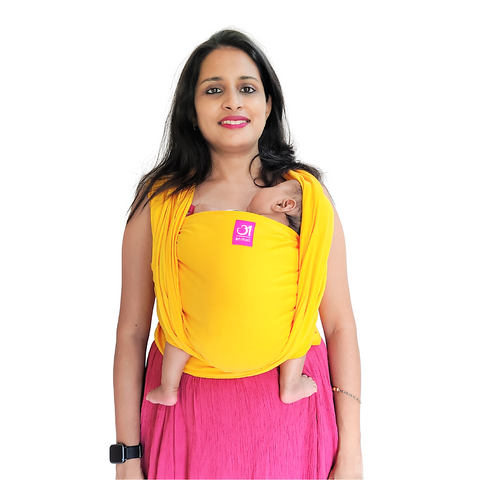 Image of Yellow Full Stretch Hybrid Wrap - Anmol Baby Carriers
