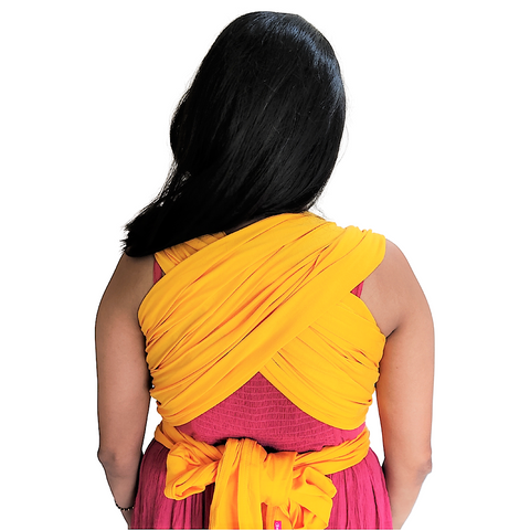 Image of Yellow Full Stretch Hybrid Wrap - Anmol Baby Carriers