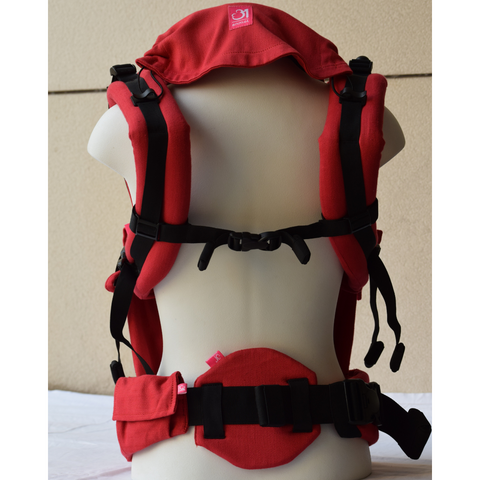 Image of Deep Red Flexy+Lumbar Support+Droolers - Anmol Baby Carriers