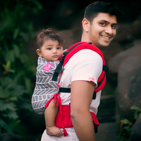 Image of Shiv Red Flexy+Lumbar Support+Droolers - Anmol Baby Carriers