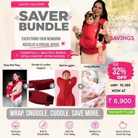 Deep Red Flexy + Red Lumber Support & Droolers + Red Snuggler + Hridya Blanket