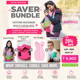 Antara Pink Flexy + Pink Lumber Support & Droolers + Light Pink Snuggler + Frog Rattle