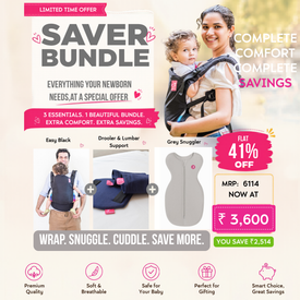Anmol Easy Black + Navy Blue Lumber Support & Droolers + Grey Snuggler