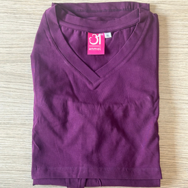 Purple Breastfeeding T-shirt With Short sleeves and V neck