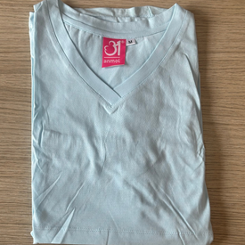 Sky Blue Breastfeeding T-shirt With Short sleeves and V neck