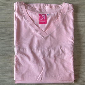 Rose Pink Breastfeeding T-shirt With Short sleeves and V neck