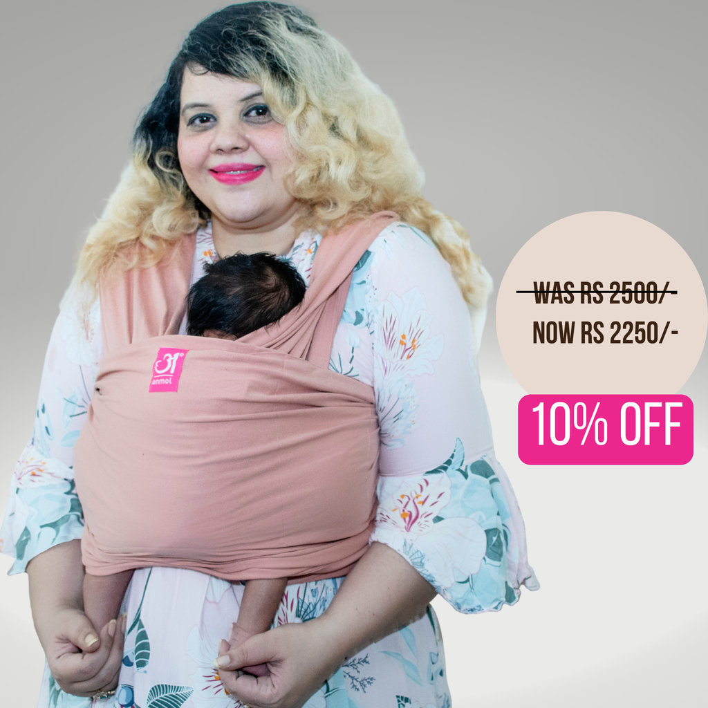 Peach Full Stretch Hybrid Wrap Anmol Baby Carriers