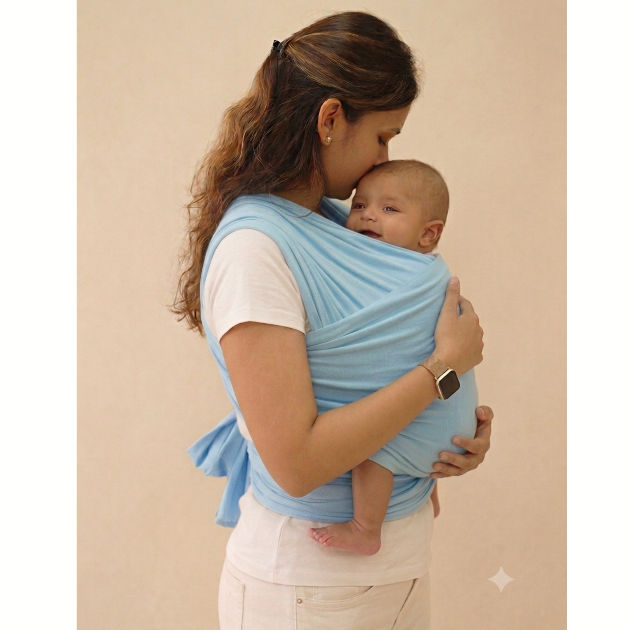 Light Blue Full Stretch Hybrid Wrap(Tiny Baby Hybrid Wrap)