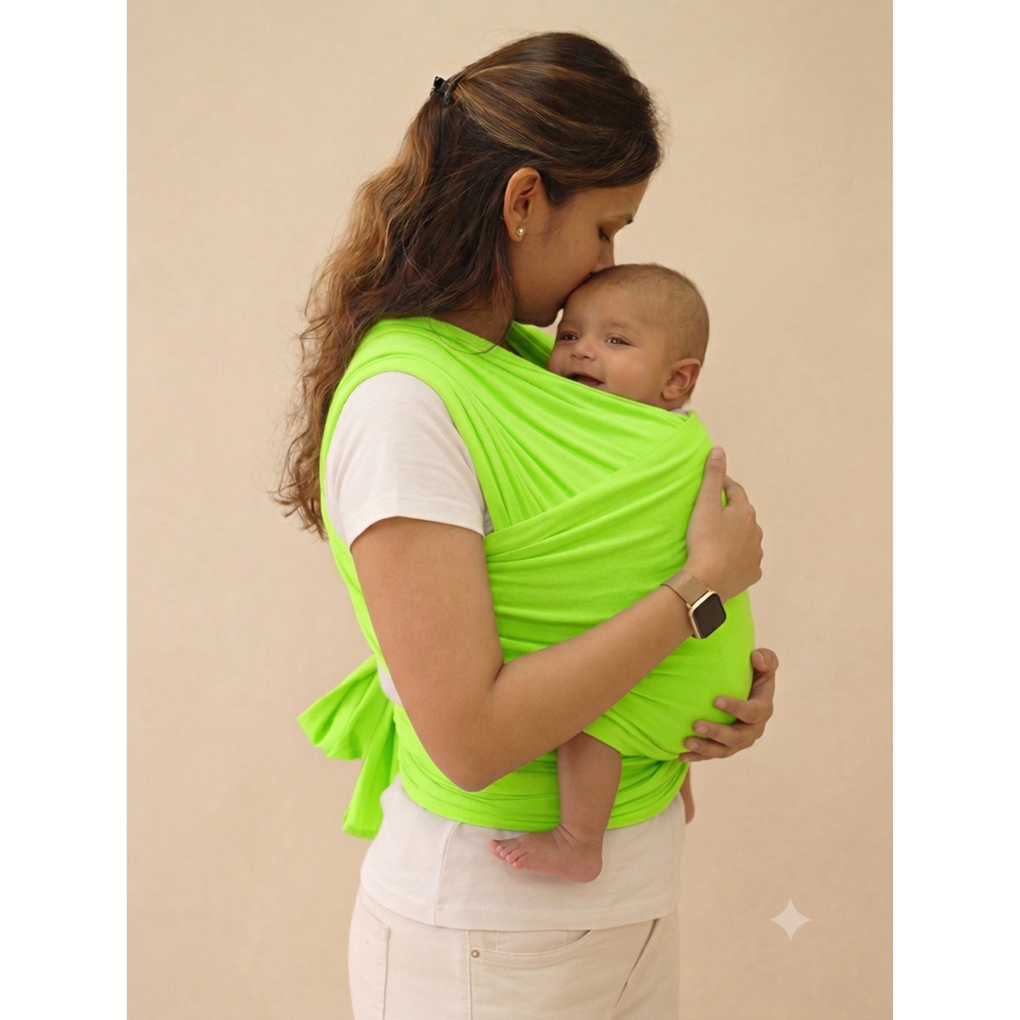 Apple Green Full Stretch Hybrid Wrap(Tiny Baby Hybrid Wrap)
