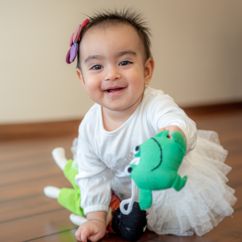 Image of Antara Pink Flexy + Pink Lumber Support & Droolers + Light Pink Snuggler + Frog Rattle