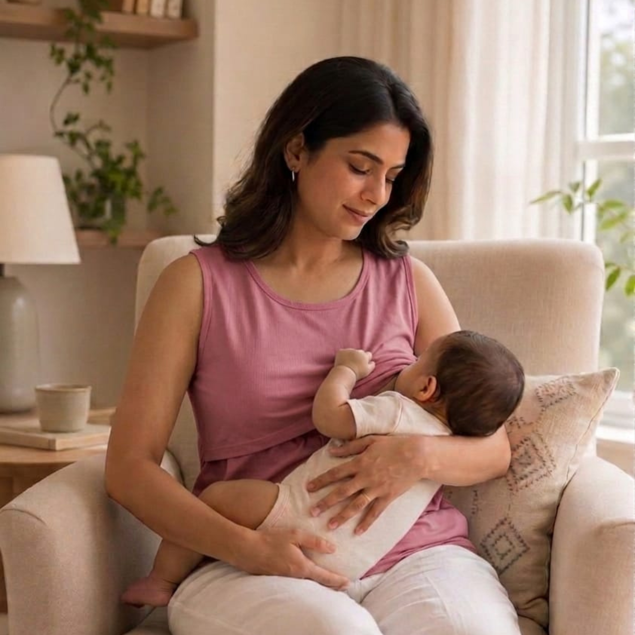 Breastfeeding T-shirt Sleeveless and Round Neck