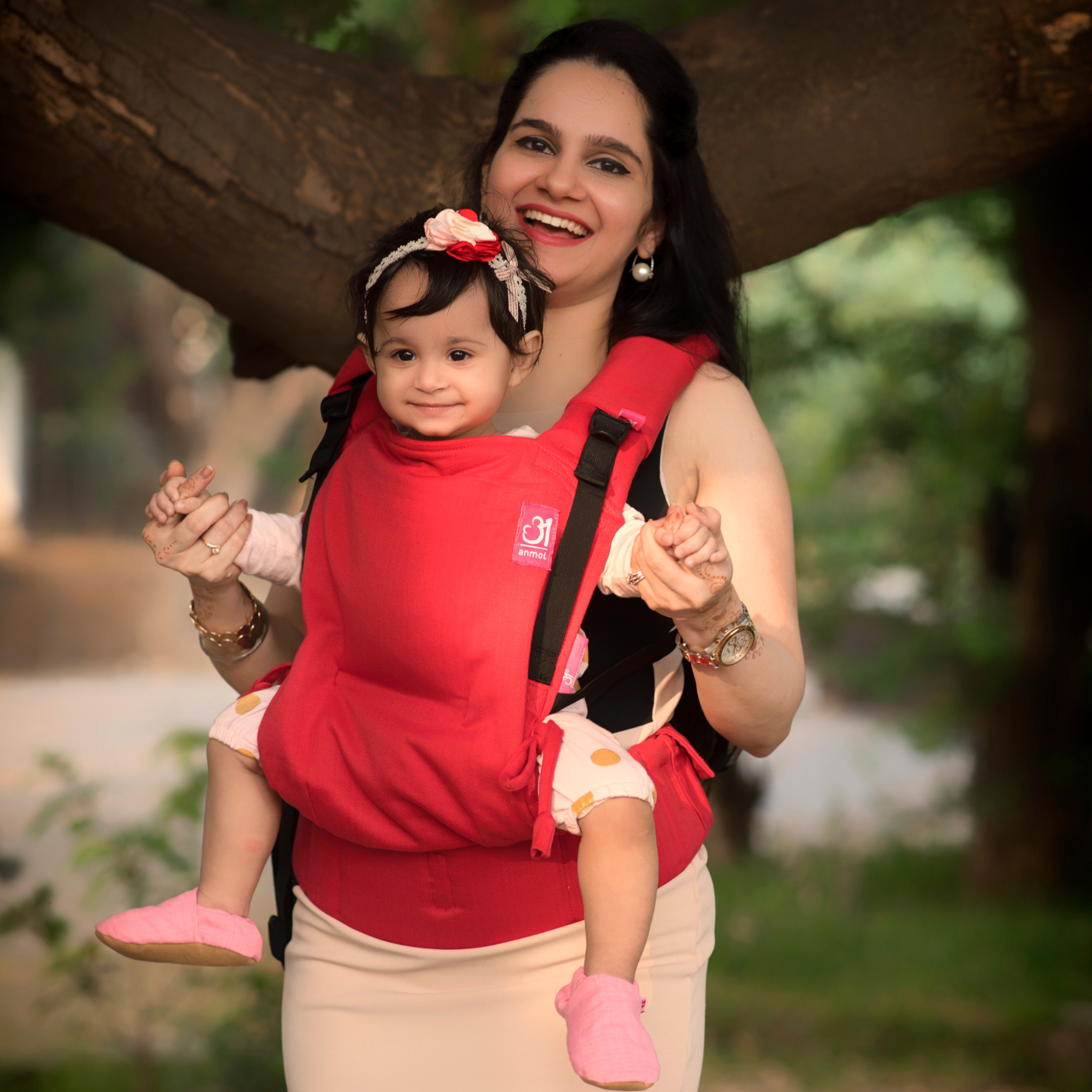Deep Red Flexy + Red Lumber Support & Droolers + Red Snuggler + Hridya Blanket