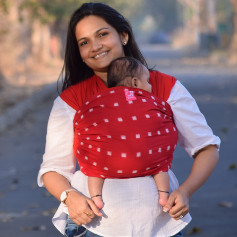 Image of Double Ikat Square Red & White Hybrid Wrap