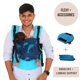 Dolphin Turquoise Blue Flexy+Lumbar Support+Droolers