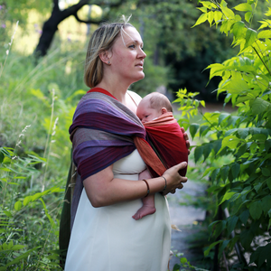 Reyansh Red Weft Handwoven Baby Wrap - Anmol Baby Carriers