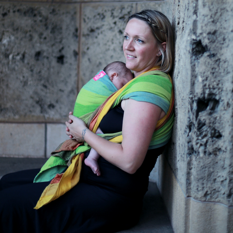 Image of Reyansh Yellow Weft Handwoven Baby Wrap - Anmol Baby Carriers