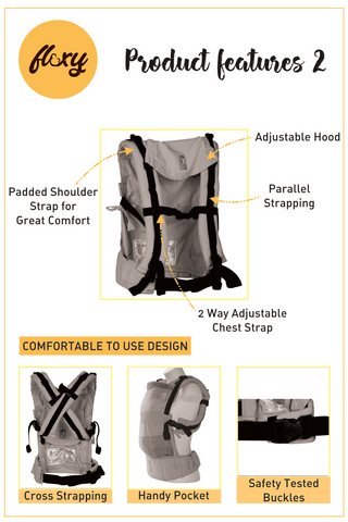 Image of Aquarelle Lotus Red Flexy+Lumbar Support+Droolers - Anmol Baby Carriers