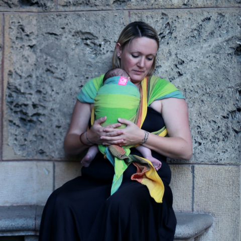 Image of Reyansh Yellow Weft Handwoven Baby Wrap - Anmol Baby Carriers