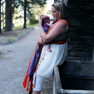 Reyansh Red Weft Handwoven Baby Wrap - Anmol Baby Carriers