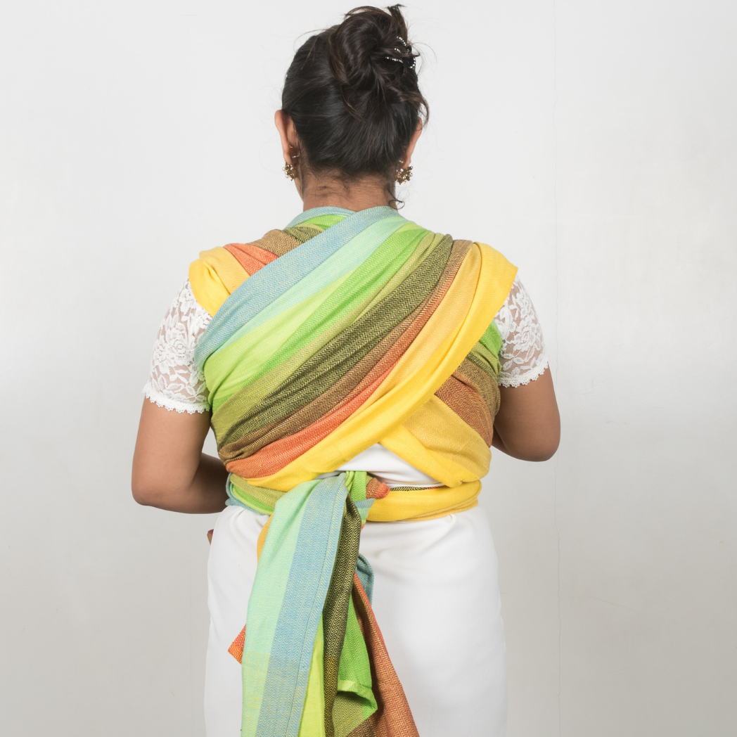Reyansh Yellow Weft Handwoven Baby Wrap - Anmol Baby Carriers