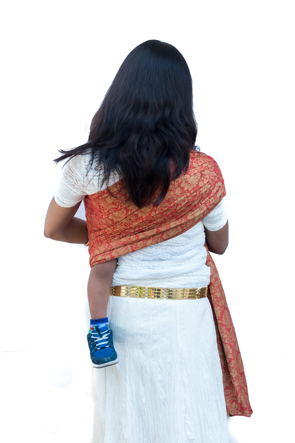 Timtimaa Jaquard Red Pleated Red Rings Sling - Anmol Baby Carriers