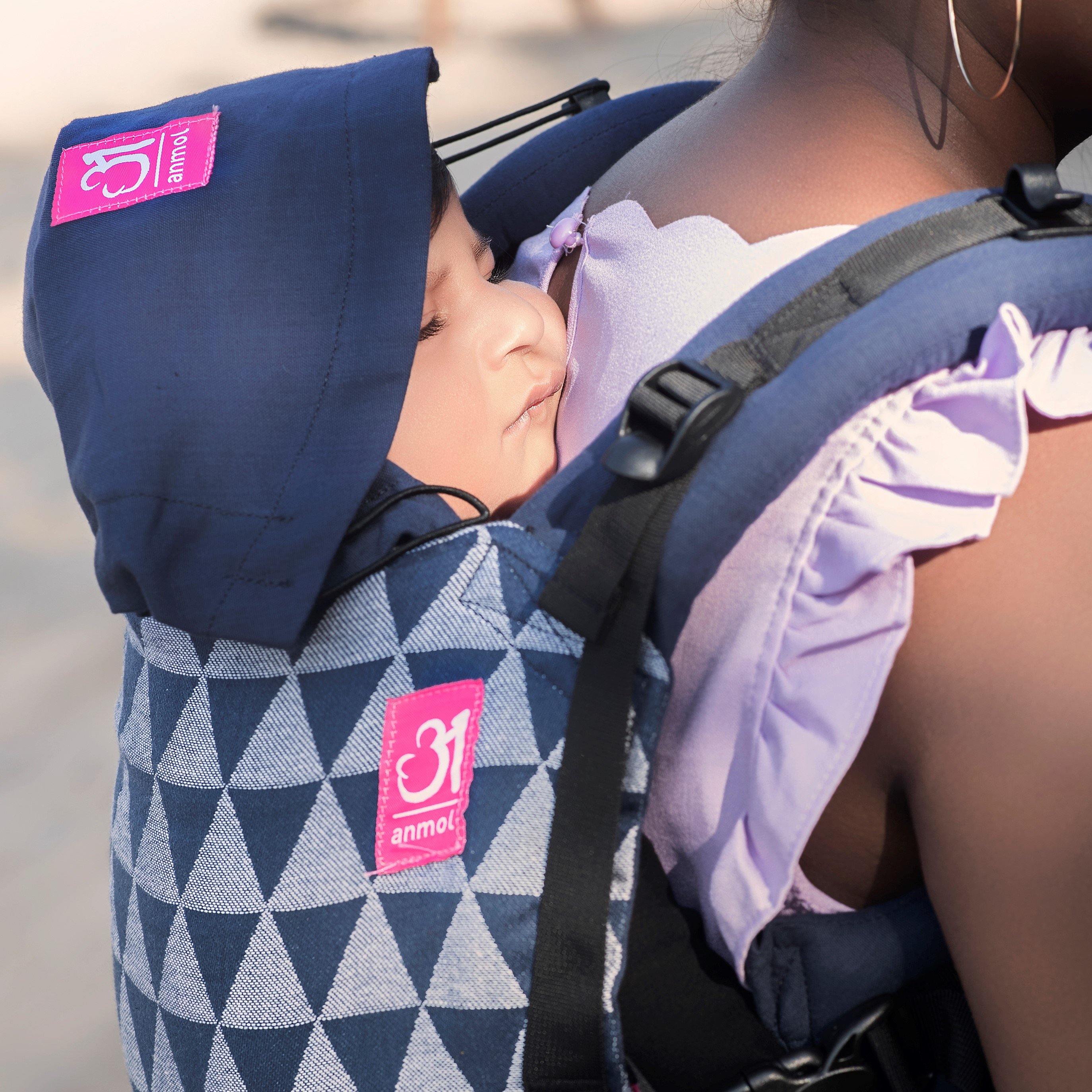 Shamsher Navy Blue Flexy+Lumbar Support+Droolers - Anmol Baby Carriers