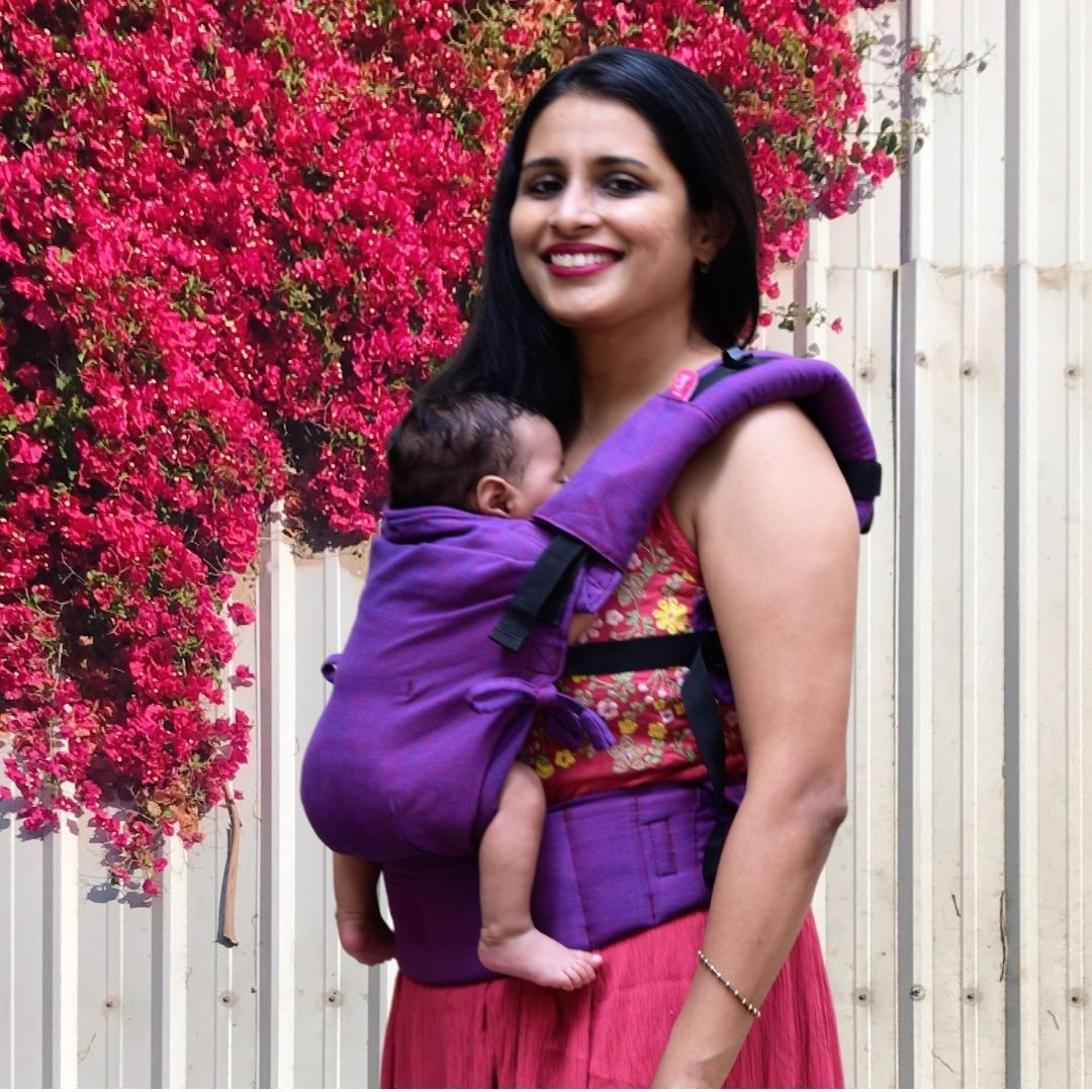 Purple Flexy+Lumbar Support+Droolers - Anmol Baby Carriers