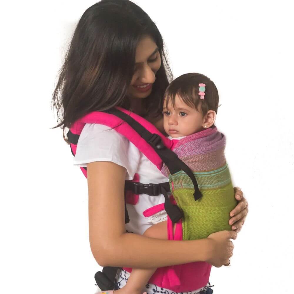 Antara Pink Flexy+Lumbar Support+Droolers - Anmol Baby Carriers