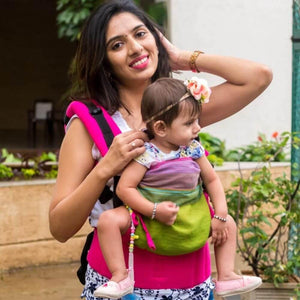 Antara Pink Flexy+Lumbar Support+Droolers - Anmol Baby Carriers