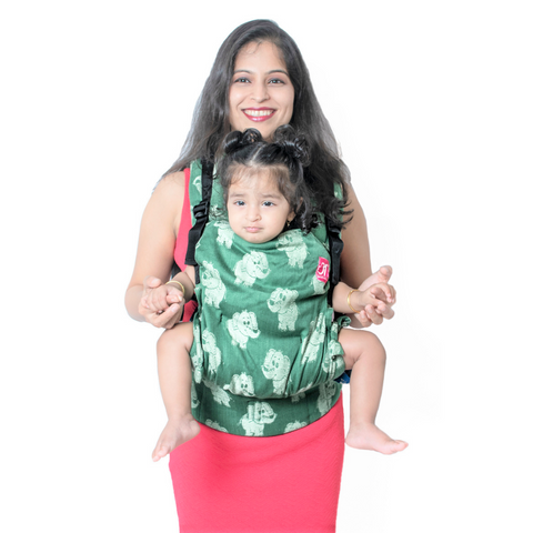 Image of Hasti Green Flexy+Lumbar Support+Droolers - Anmol Baby Carriers