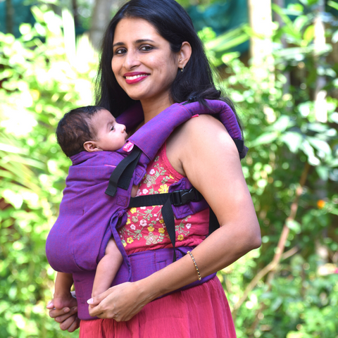 Image of Purple Flexy+Lumbar Support+Droolers - Anmol Baby Carriers